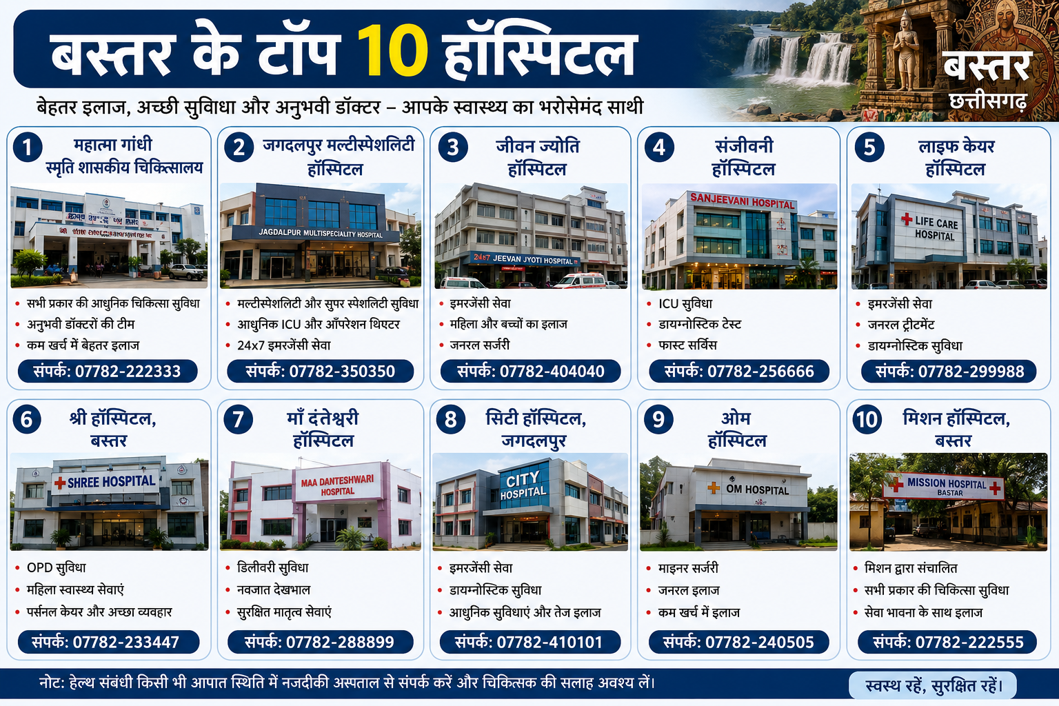 Top 10 Hospitals in Bastar – Fast Service, Quality Treatment & Trusted Healthcare Guide