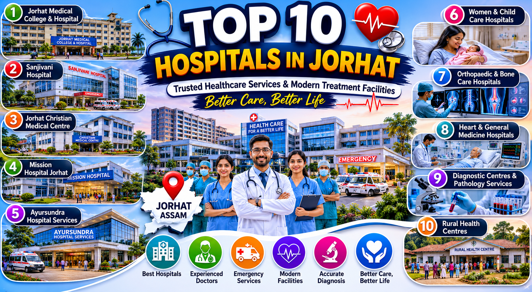 Jorhat Top 10 Hospitals 2026 – Best Healthcare, Emergency & Medical Services in Assam